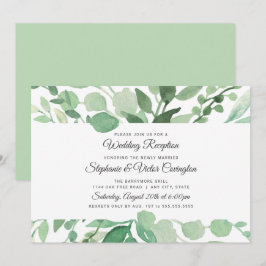 Invitación Recepción de boda con vegetación exuberante en acu