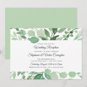 Invitación Recepción de boda con vegetación exuberante en acu