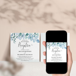 Invitación Recepción de Boda con Verde de Eucalipto Polvorien