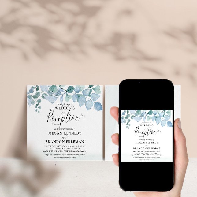 Invitación Recepción de Boda con Verdor de Eucalipto Polvorie (Subido por el creador)