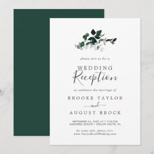 Invitación Recepción de Boda con Verdor Esmeralda
