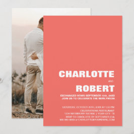 Invitación Recepción de Boda Coral Moderna