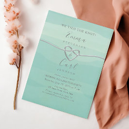 Invitación Recepción de Boda Corazón Acuarela Menta