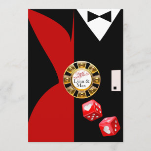 Invitación Recepción de Boda de Año Nuevo Rojo Negro Las Vega