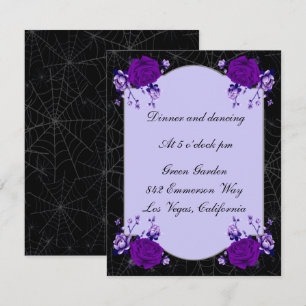 Invitación Recepción de Boda de Araña Floral Rosa Púrpura