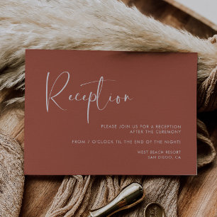 Invitación Recepción de boda de arcilla elegante y moderna