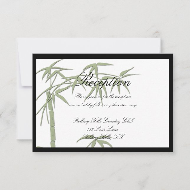 Invitación Recepción de Boda de Belleza de Bambú (Anverso)