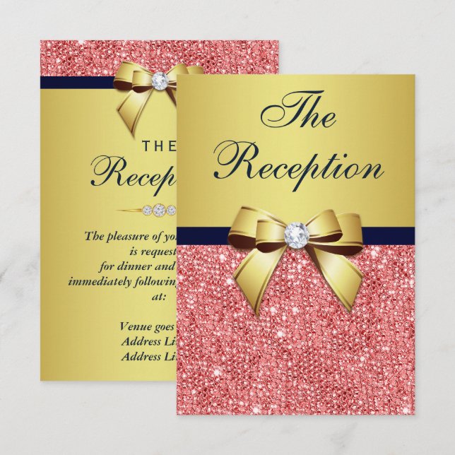Invitación Recepción de Boda de Boda de la Marina de Oro (Anverso / Reverso)
