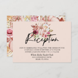 Invitación Recepción de Boda de Calabaza Rosa de Otoño