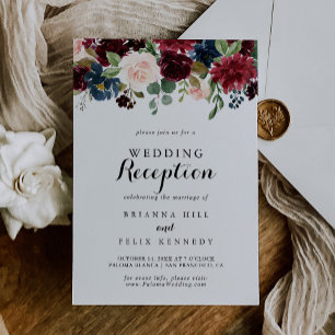 Invitación Recepción de Boda de Caligrafía Moderna Rústica de