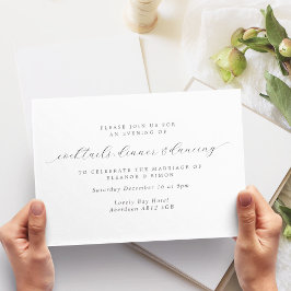 Invitación Recepción de boda de caligrafía simple y elegante