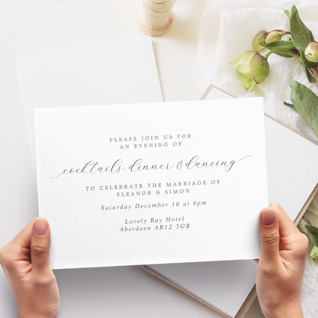 Invitación Recepción de boda de caligrafía simple y elegante (Subido por el creador)