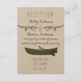 Invitación Recepción de Boda de Canoa + Ramas de Siempreverde