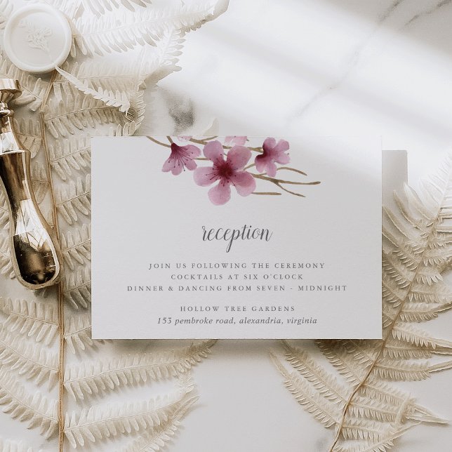 Invitación Recepción de Boda de Cerezo en Flores de Agua (Subido por el creador)
