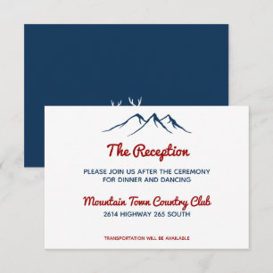 Invitación Recepción de Boda de Ciervo de Montaña de Campo Az