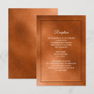 Invitación Recepción de Boda de Cobre Elegante y Moderno