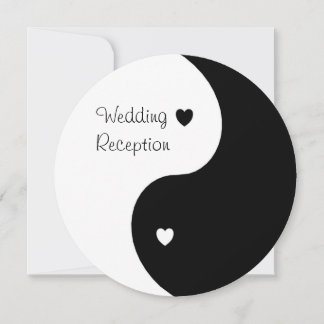 Invitación Recepción de Boda de Corazones Negros y Blancos Yi