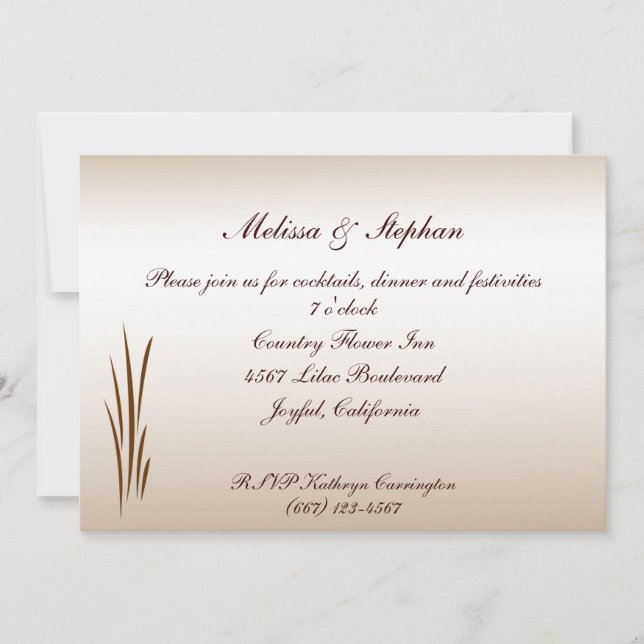 Invitación Recepción de Boda de Cosecha de Otoño (Anverso)