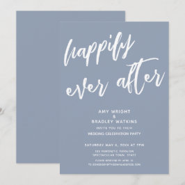 Invitación Recepción de Boda de Dusty Blue Felices para Siemp