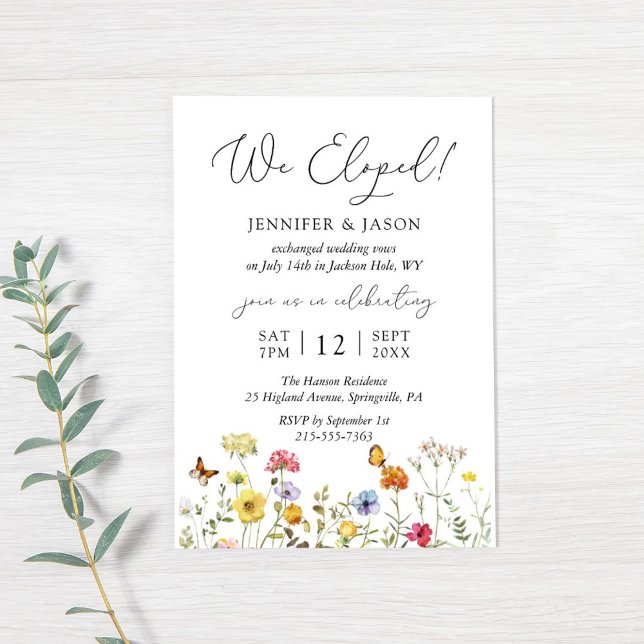 Invitación Recepción de Boda de Elopement Botánico de Flora S (Subido por el creador)