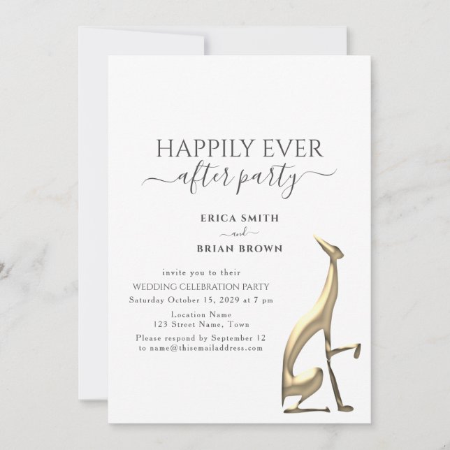 Invitación Recepción de Boda de Elopement Minimalista (Anverso)