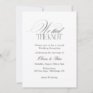 Invitación Recepción de Boda de Elopement 'We Tied the Knot'