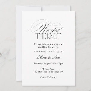 Invitación Recepción de Boda de Elopement 'We Tied the Knot'