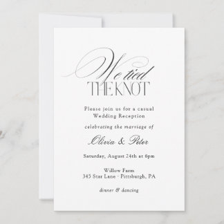 Invitación Recepción de Boda de Elopement 'We Tied the Knot'
