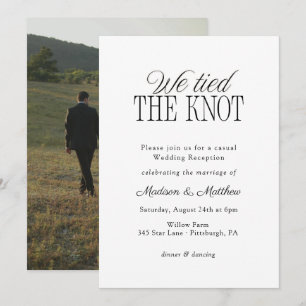Invitación Recepción de Boda de Elopement 'We Tied the Knot'