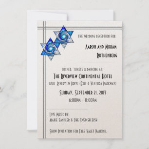 Invitación Recepción de Boda de Estrellas de David Entrelazad