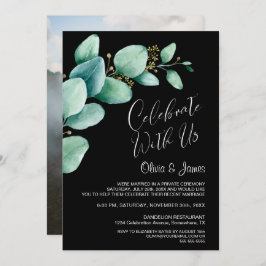 Invitación Recepción de Boda de Eucalipto Negro