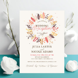 Invitación Recepción de boda de fiambres de setas de flores s