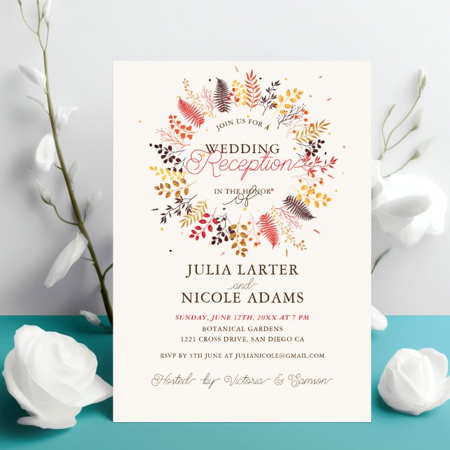 Invitación Recepción de boda de fiambres de setas de flores s (Subido por el creador)