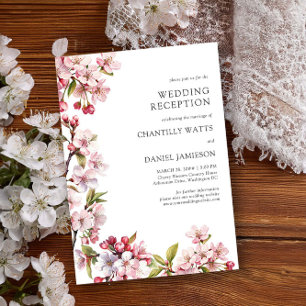 Invitación Recepción de Boda de Flor de Cerezo Solo Primavera