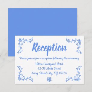 Invitación Recepción de Boda de Flor de Maíz Azul Floral Laur