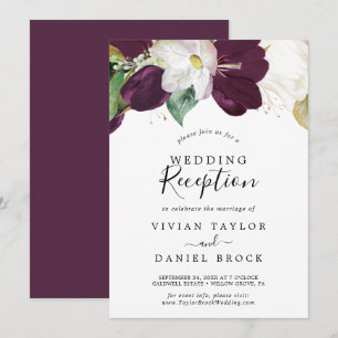 Invitación Recepción de Boda de Floraciones Purpúreas Malhumo