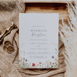 Invitación Recepción de Boda de Flores Silvestres Bohemio Fel