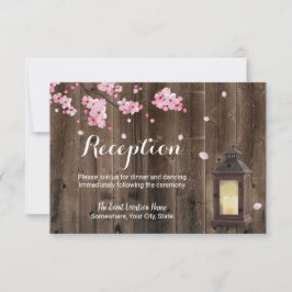 Invitación Recepción de boda de granero floral rosa con linte