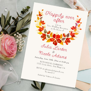 Invitación Recepción de boda de Hibisco Tropical Naranja Quem
