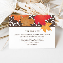 Invitación Recepción de Boda de Hoja de Arce de Otoño