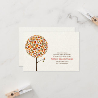 Invitación Recepción de Boda de Hojas de Otoño Bajo el Árbol