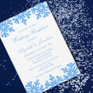 Invitación Recepción de Boda de Invierno con Copo de Nieve Az