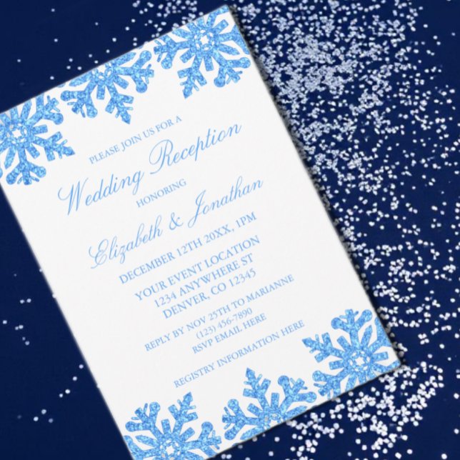 Invitación Recepción de Boda de Invierno con Copo de Nieve Az (Subido por el creador)