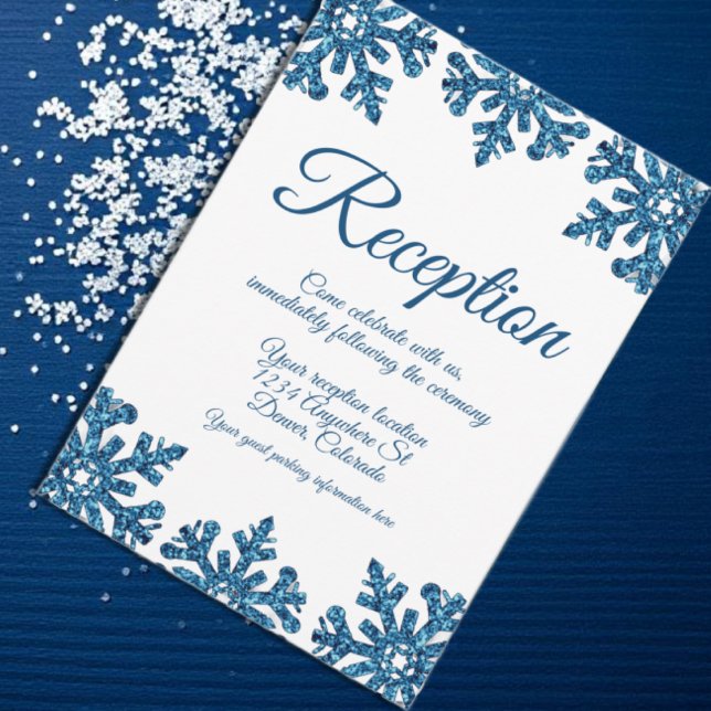 Invitación Recepción de Boda de Invierno con Copo de Nieve Az (Subido por el creador)