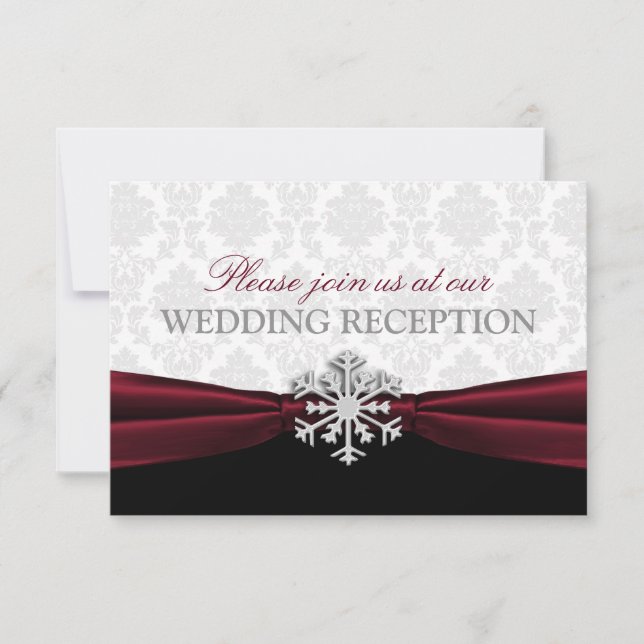 Invitación Recepción de Boda de Invierno de Borgoña (Anverso)