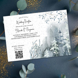Invitación Recepción de Boda de Invierno en el Bosque de Niev