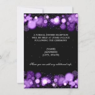 Invitación Recepción de Boda de Invierno Luces Moradas
