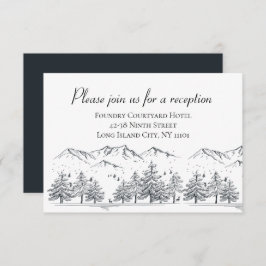 Invitación Recepción de Boda de Invierno Montañas Árboles Nat