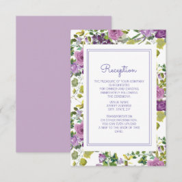 Invitación Recepción de Boda de Jardín Floral Acuarela Púrpur