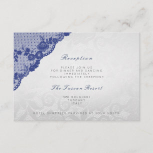 Invitación Recepción de Boda de Lace Vip de la Marina Azul de